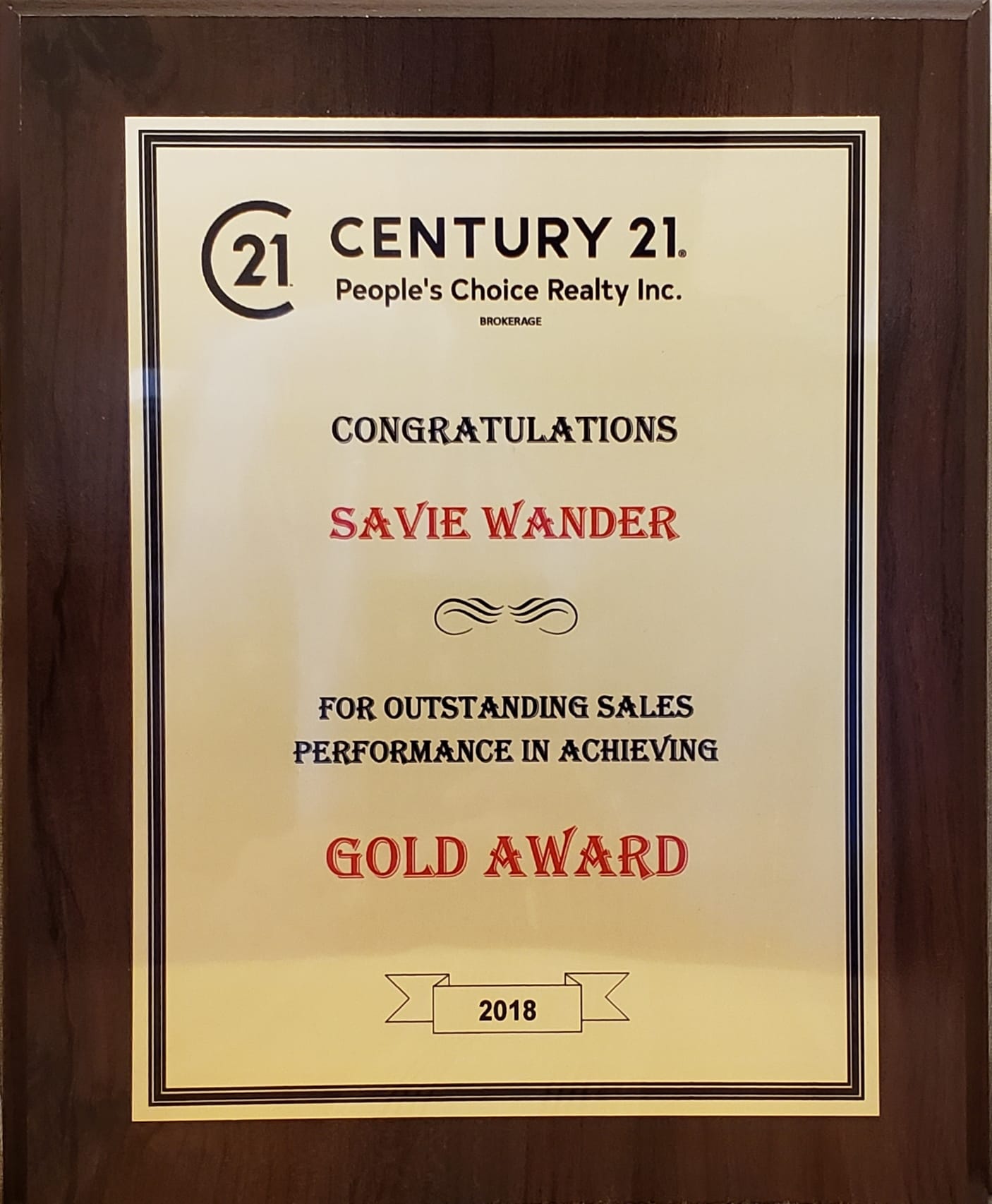 Gold Award, 2018