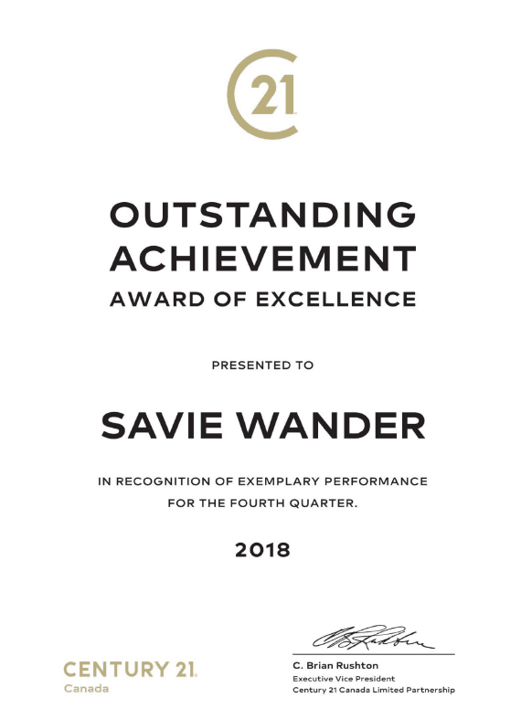 Outstanding Achievement Award of Excellence, Q4 2018