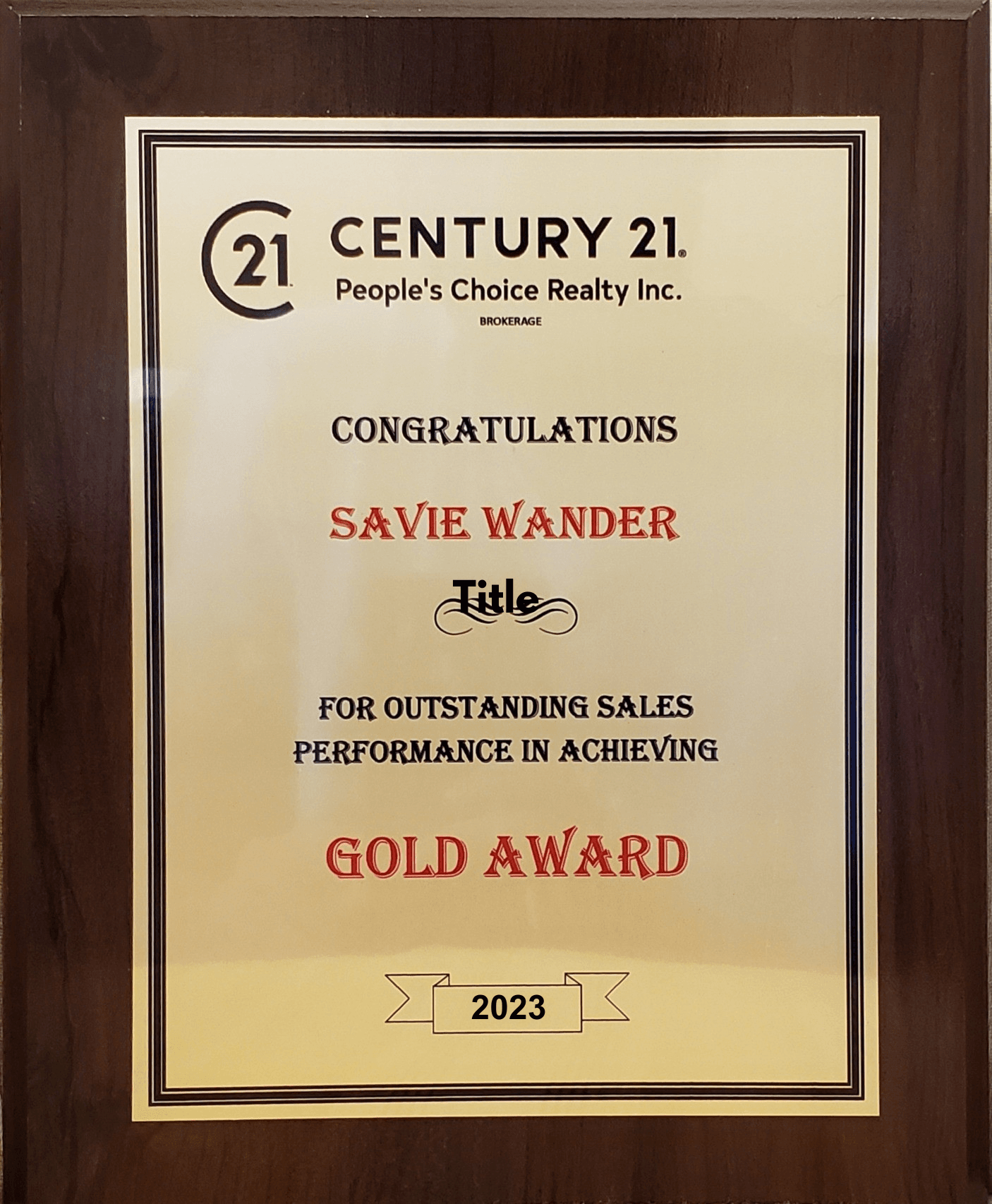 Gold Award, 2023